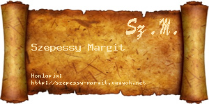 Szepessy Margit névjegykártya